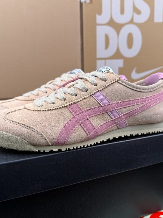Onitsuka Tiger by Asics Shoes - Onitsuka Tiger x Patou Mexico 66 Suede Pink Beige Women's